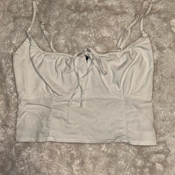 Brandy Melville White Spaghetti Strap Crop Top - Picture 3 of 5